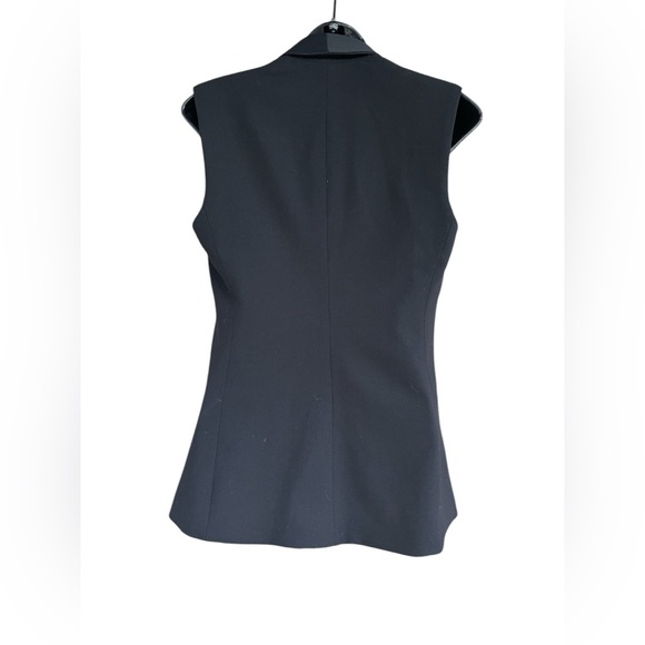 Express Edition women’s sleeveless tuxedo black sz 4 Faux slant pockets preloved - Picture 5 of 8